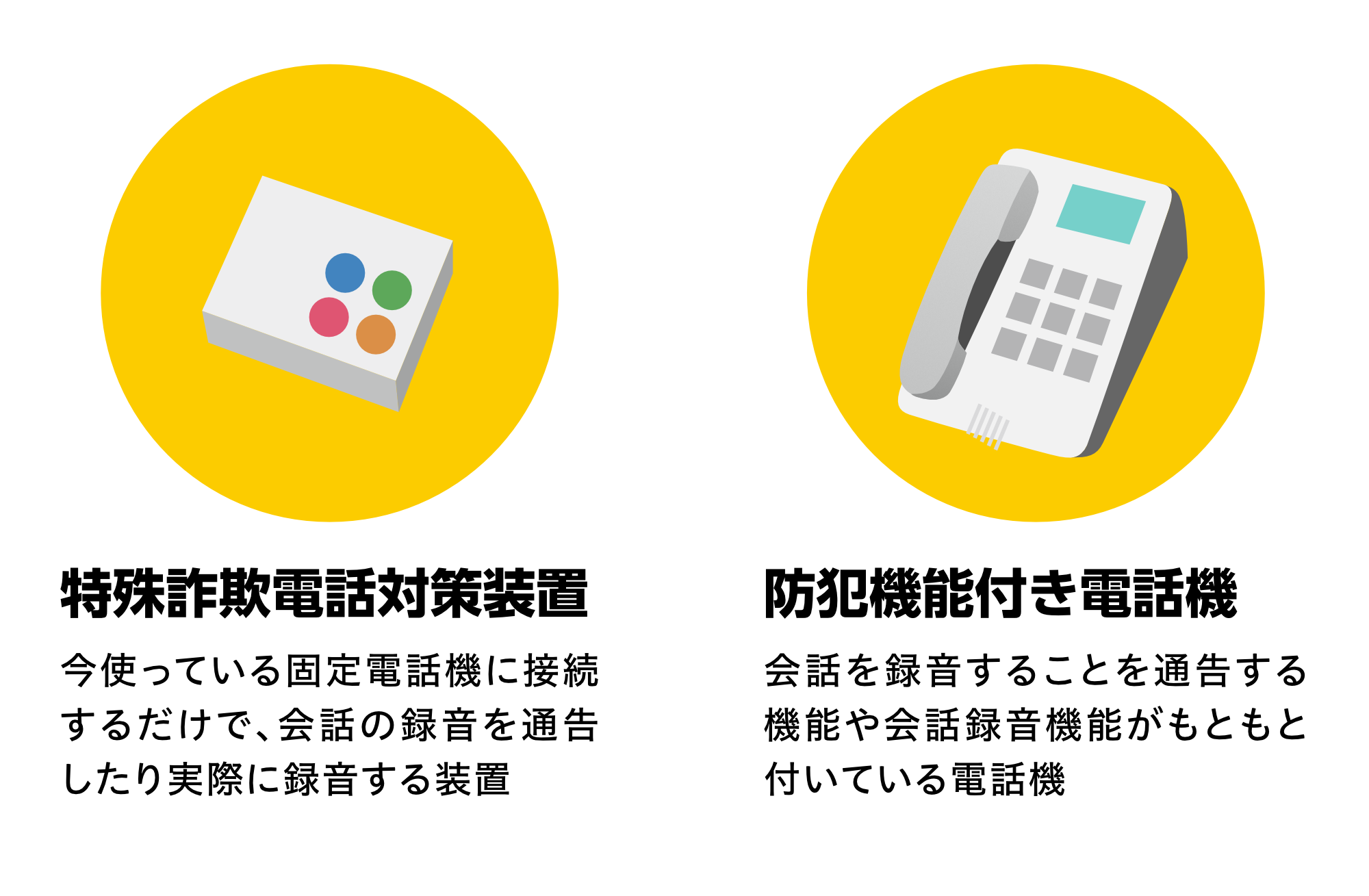 特殊詐欺電話対策機器の種類